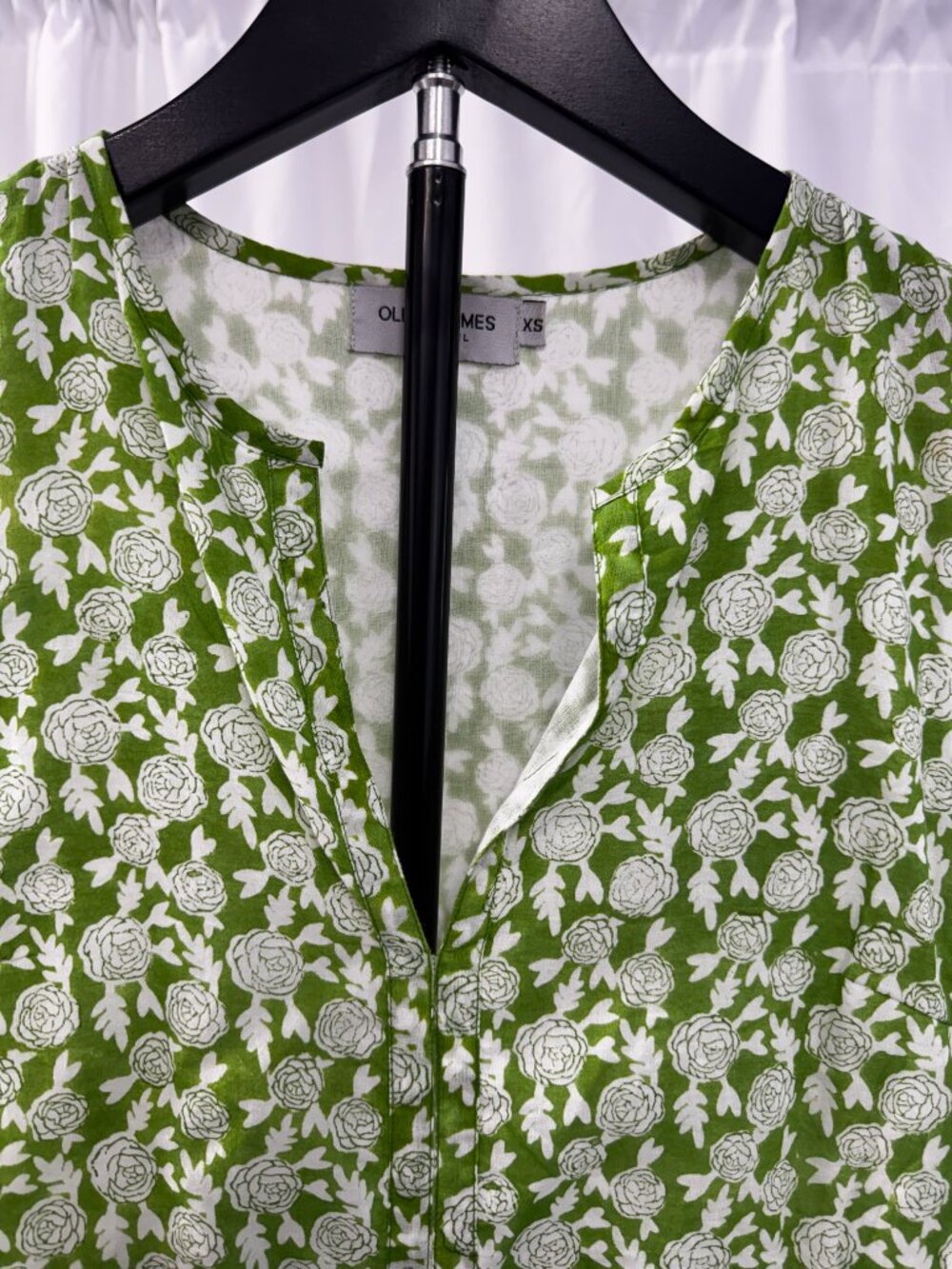 Olivia James the Label Green & White Floral Tiered Cottagecore Midi Dress Sz XS - Picture 4 of 16